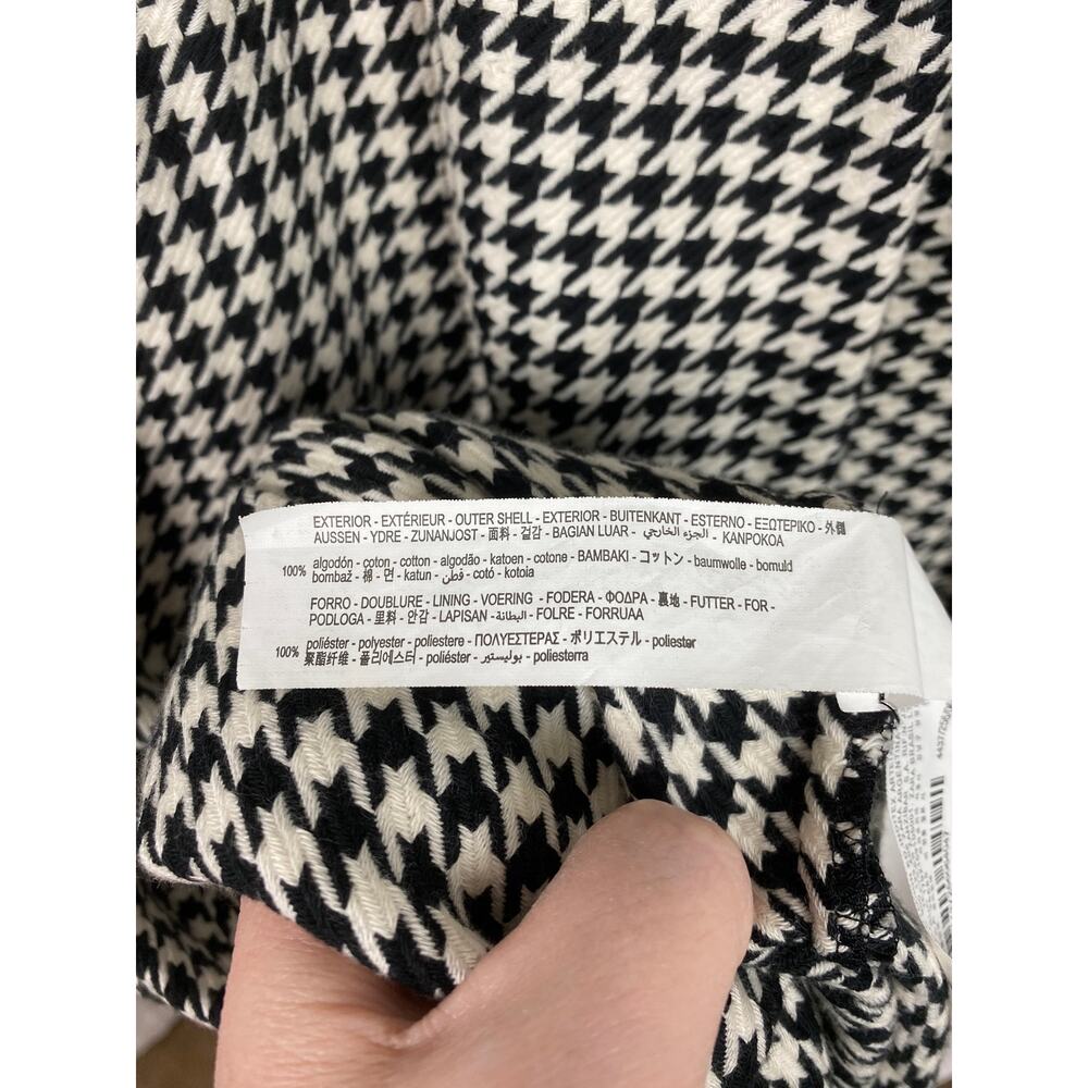 Zara Black&White Houndstooth Balloon Sleeve Blogger Favorite Midi Dress Sz.L - Picture 15 of 16